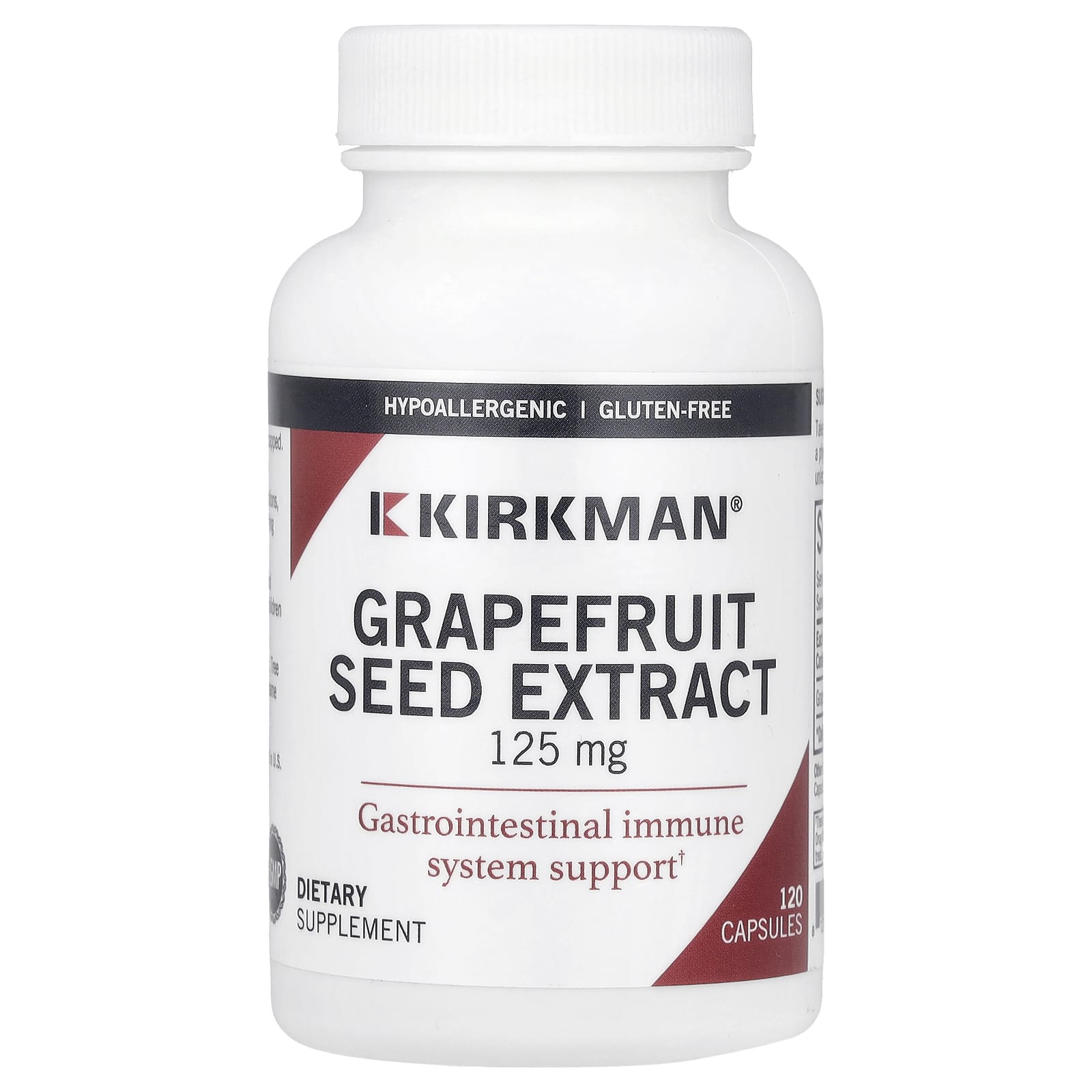 Экстракт семян грейпфрута Kirkman Labs, вкус Grapefruit Seed Extract, 125 мг, 120 капсул