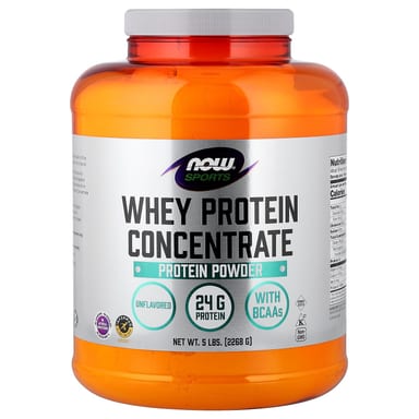 Протеиновый порошок NOW Foods Sports Whey Protein Concentrate, оттенок Unflavored, 2268 г