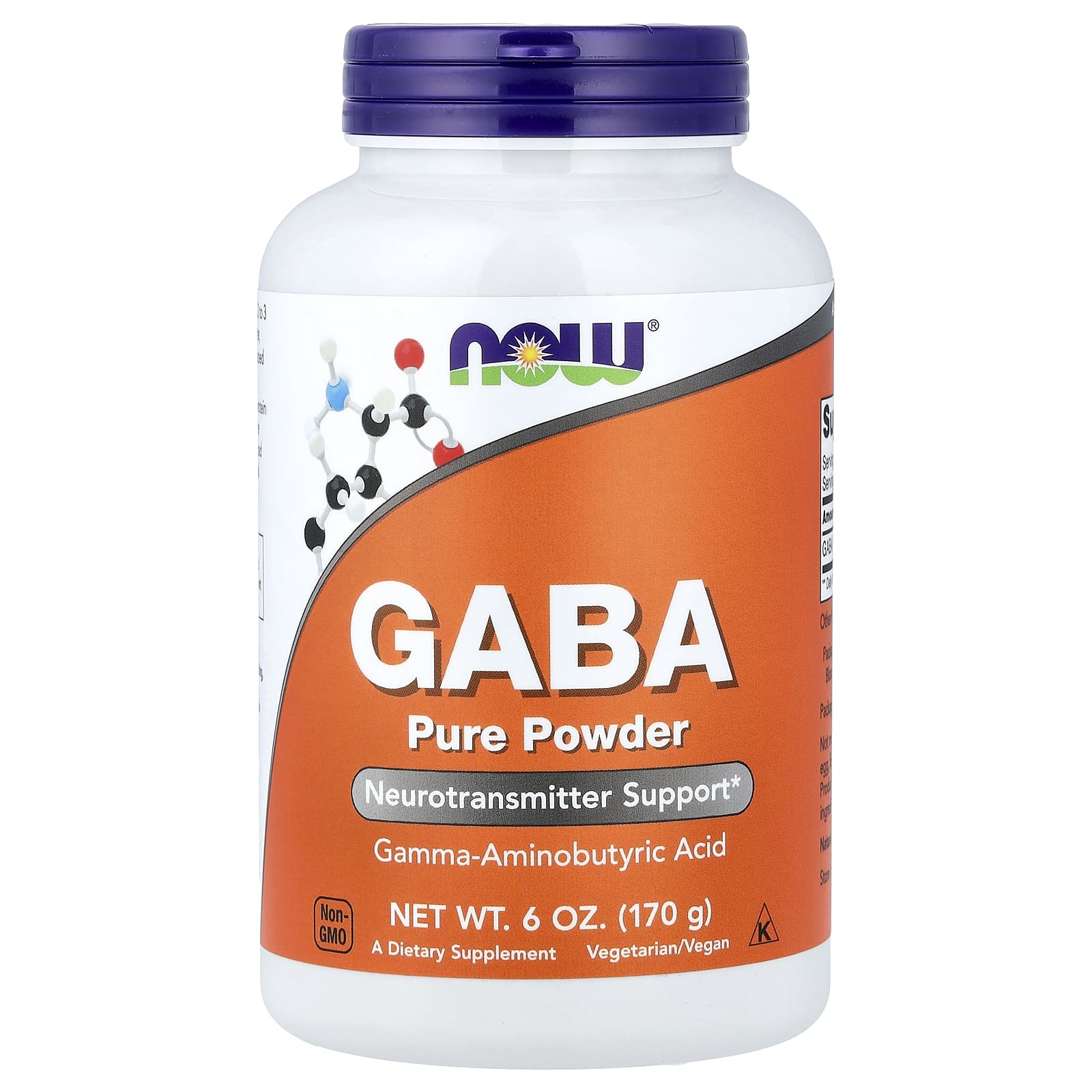 Порошок NOW Foods GABA Pure, 170 г