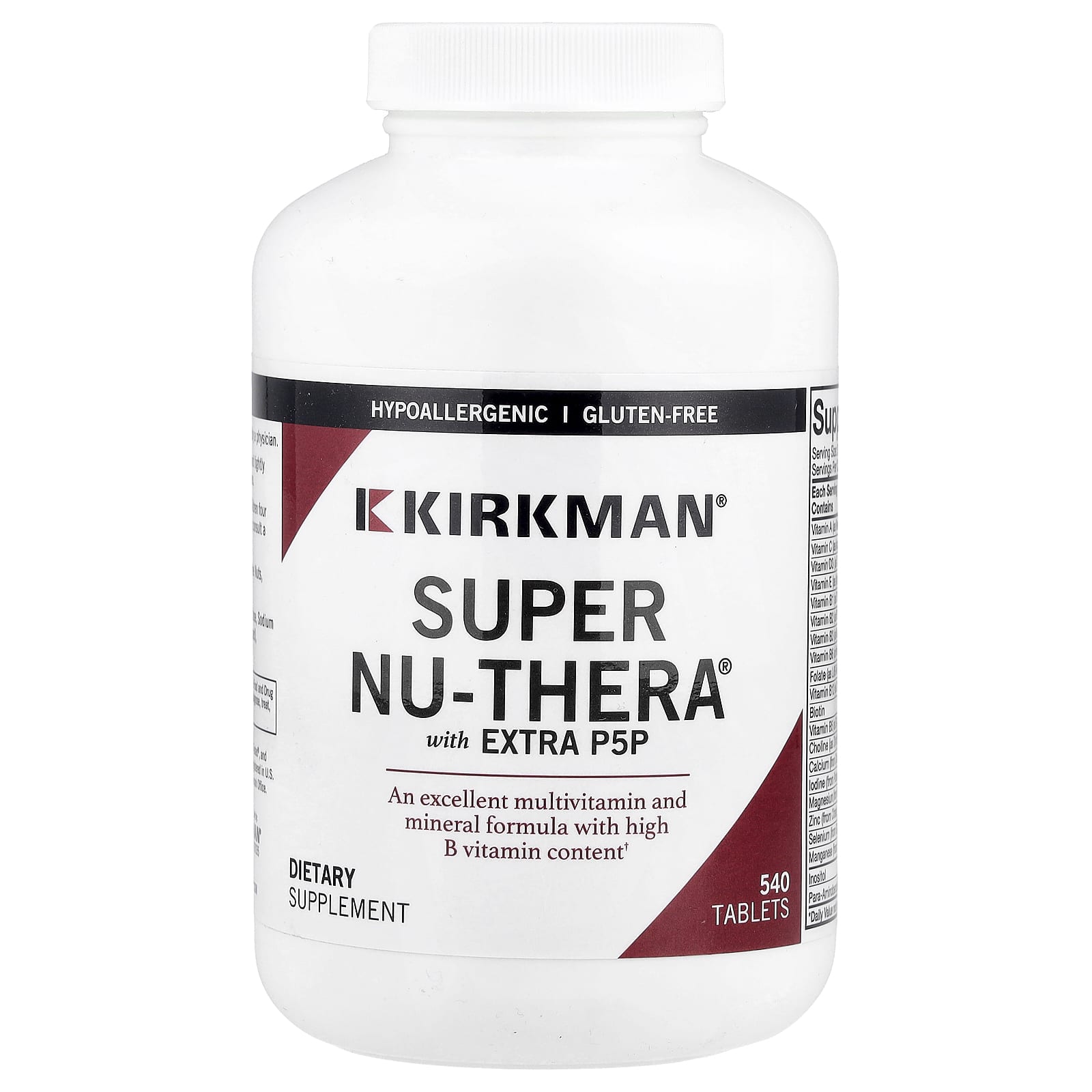 Витамин B6 P-5-P Kirkman Labs Super Nu-Thera® with Extra, 540 таблеток