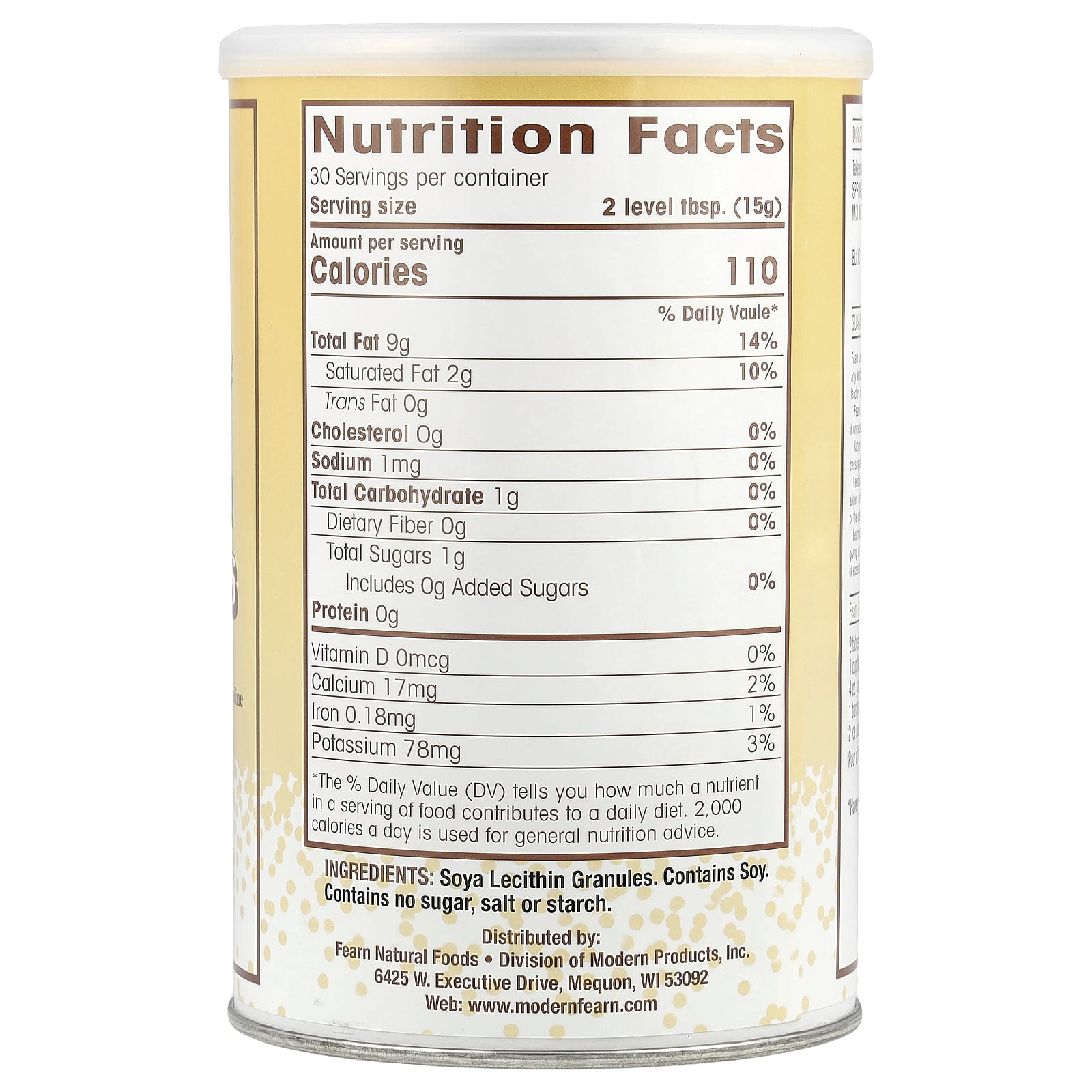 Лецитин Fearn Natural Foods Granules, 454 г — фото 2