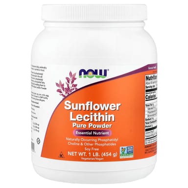 Подсолнечный лецитин NOW Foods Pure Powder, 454 г, 1 lb, порошок