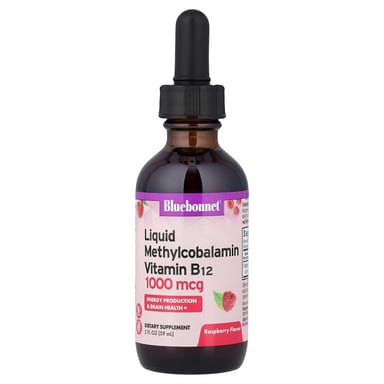 Метил B12 Bluebonnet Nutrition Liquid Vitamin B12, вкус Raspberry, 59 мл, жидкая форма