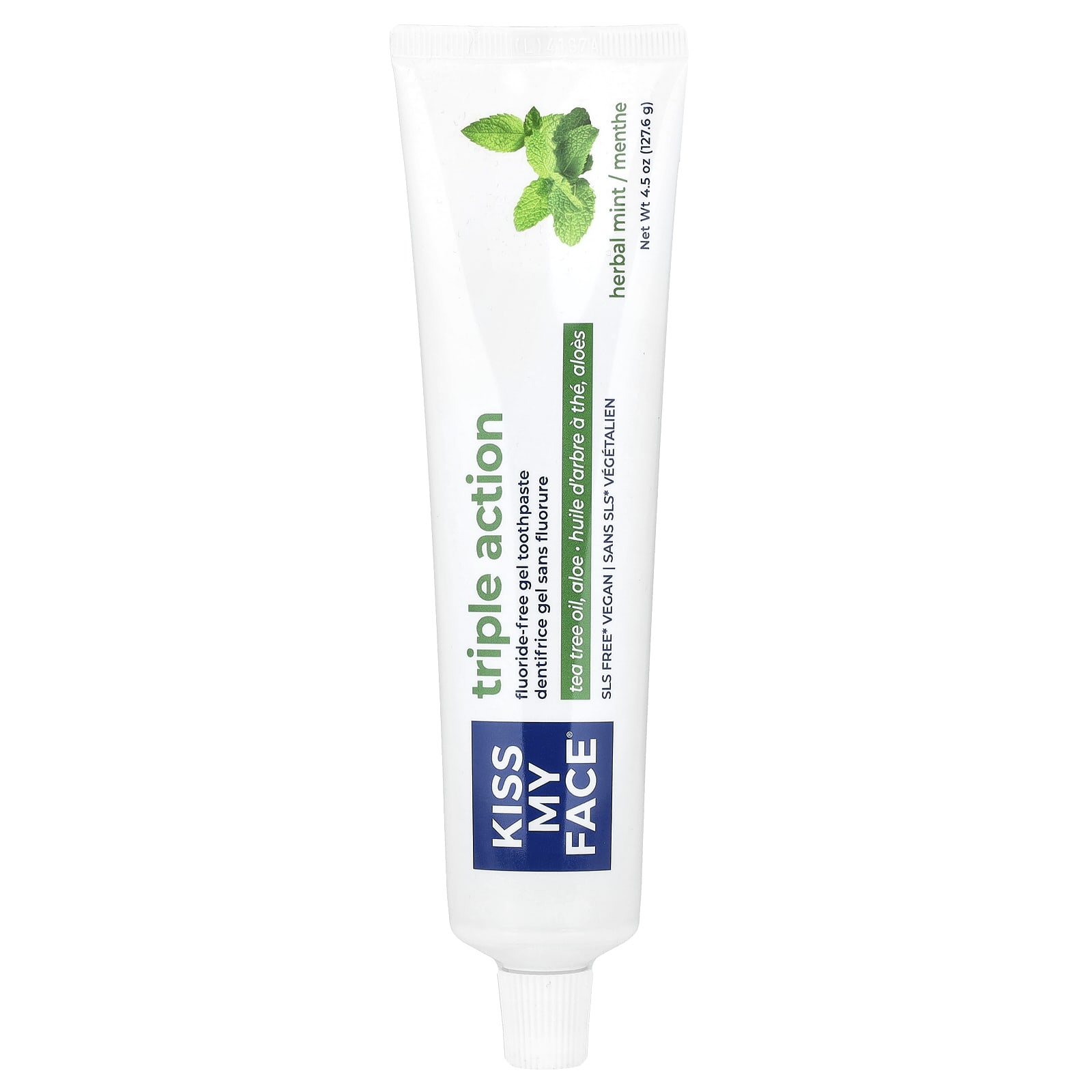 Зубная паста Kiss My Face Triple Action Fluoride-Free Gel Herbal Mint, 127.6 г, гель — фото 3