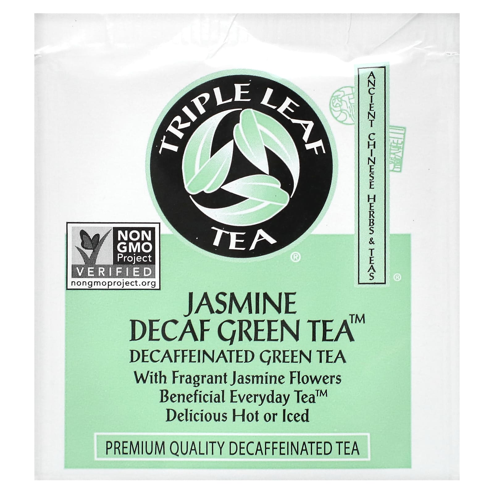 Чай Triple Leaf Tea Jasmine Decaf Green, оттенок 20 Tea Bags, 38 г, чайные пакетики