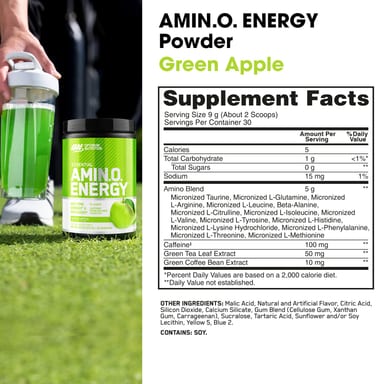 Энергетик Optimum Nutrition, 270 г (9.5 oz), зеленое яблоко