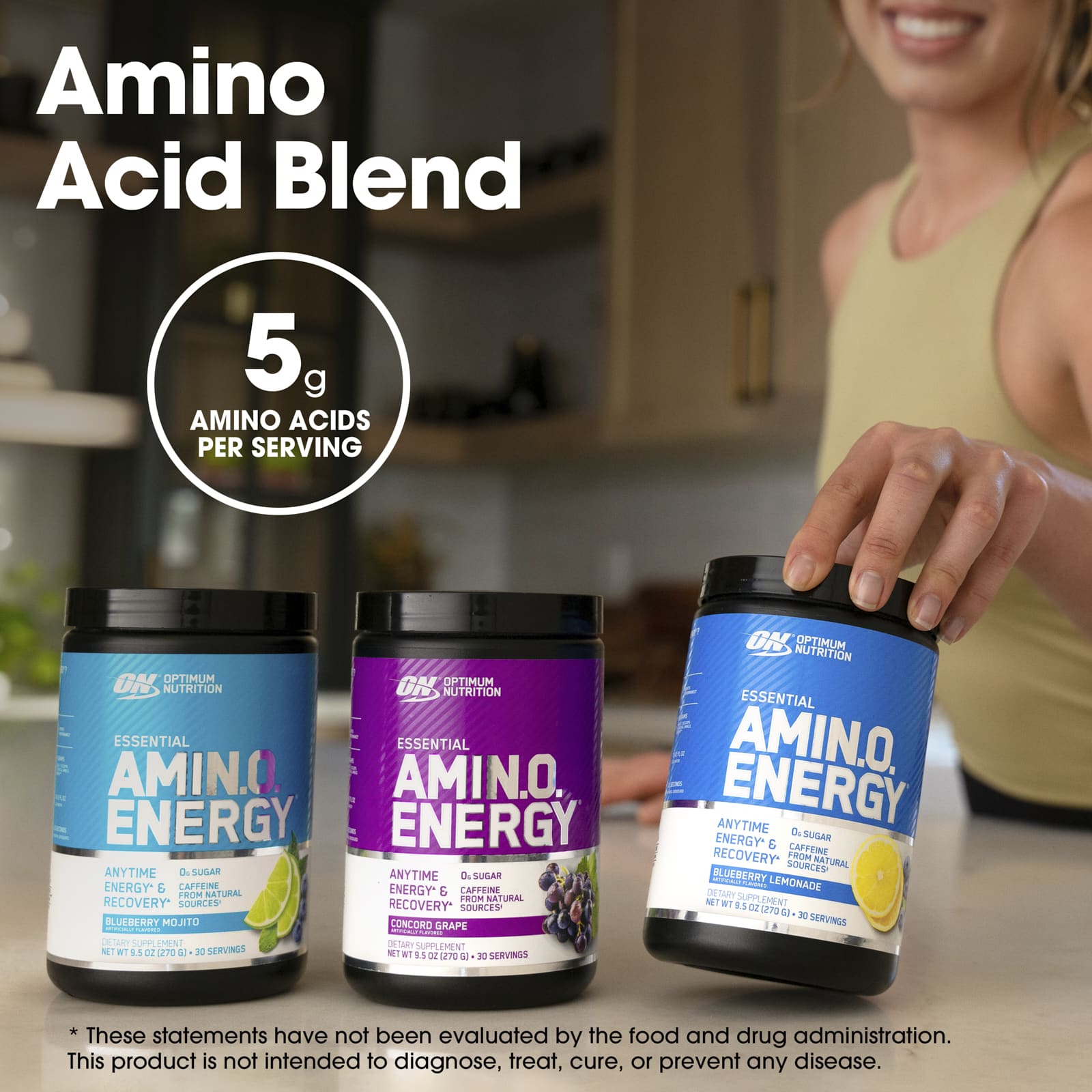 Энергетик Optimum Nutrition, 270 г (9.5 oz), зеленое яблоко — фото 3