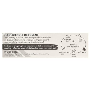 Зубная паста Redmond Silver EarthPaste® Mineral Unsweetened, оттенок Spearmint, 113 г