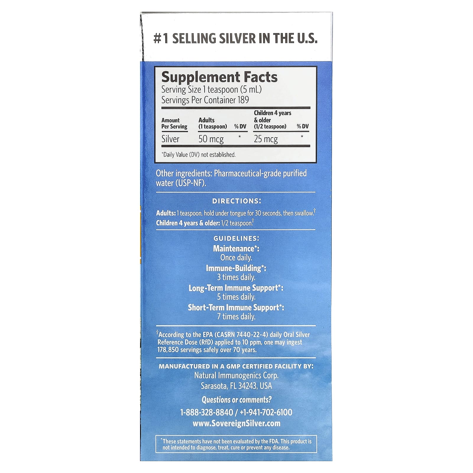 Bio-Active Silver Hydrosol Sovereign Silver Bio-Active Silver Hydrosol™, 946 мл — фото 2