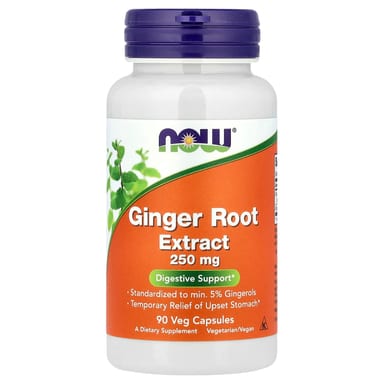 Имбирь NOW Foods Root Extract, 250 мг, 90 растительных капсул