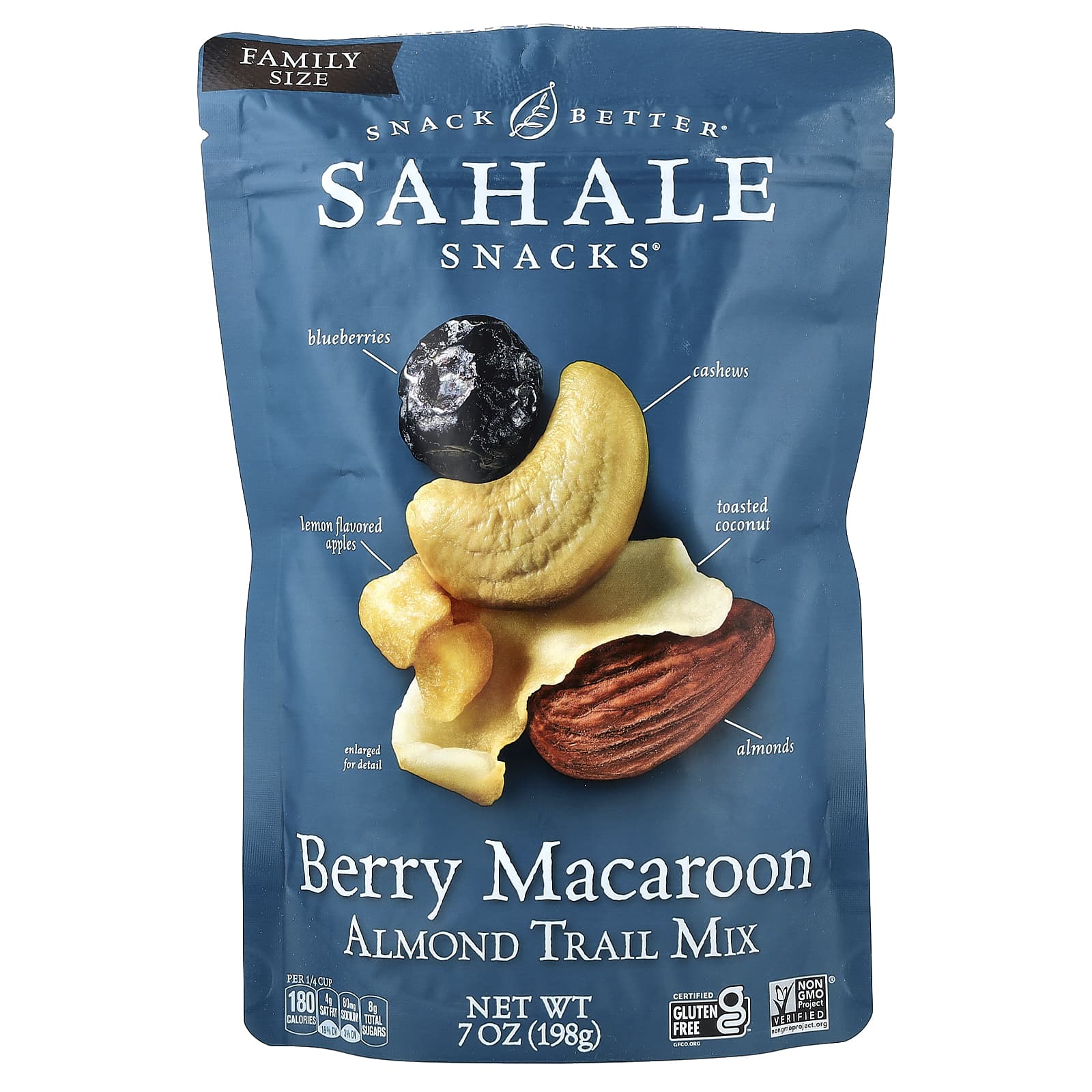 Ореховая смесь с сухофруктами Sahale Snacks Berry Macaroon, вкус Almond Trail Mix, Berry Macaroon, 198 г