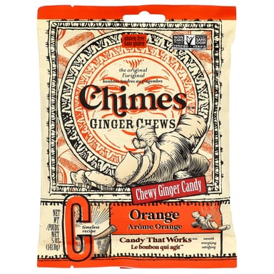 Имбирь Chimes Chews, вкус Orange, 141.8 г, жевательные добавки