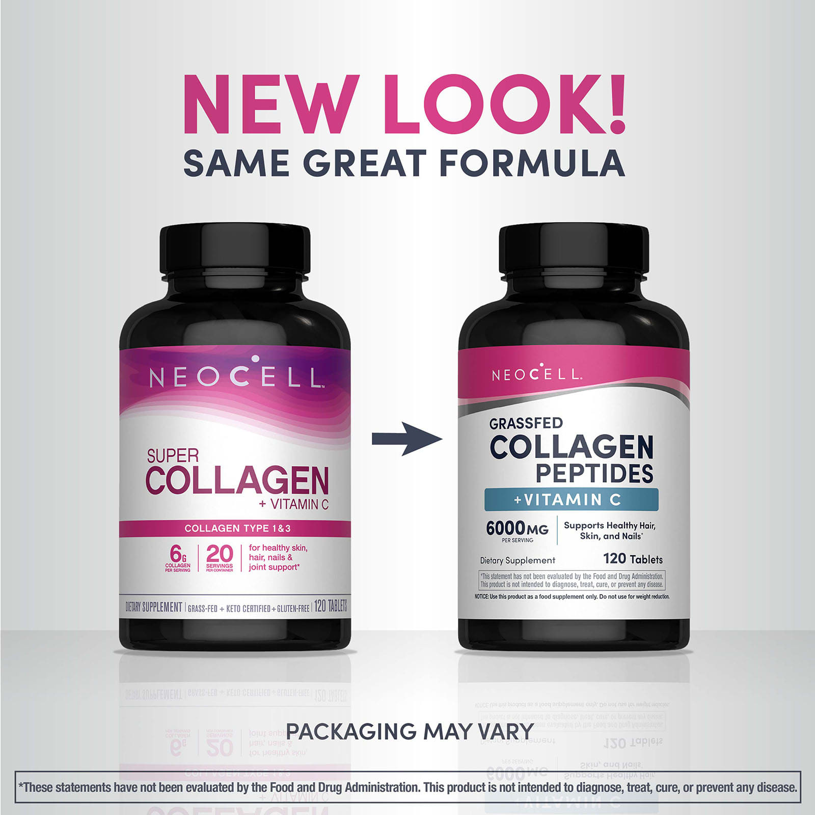 Витамин C NeoCell Grassfed Collagen Peptides, 120 таблеток — фото 3