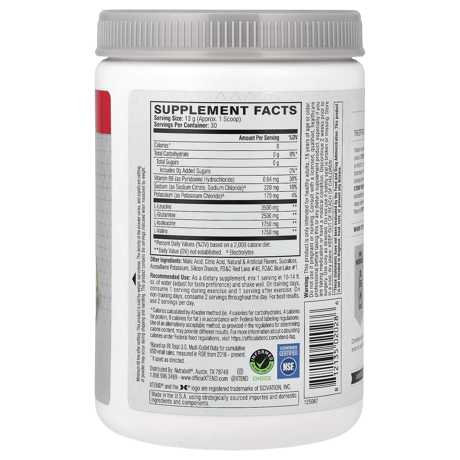 BCAA XTEND Knockout Fruit Punch, 7 г, 390 г