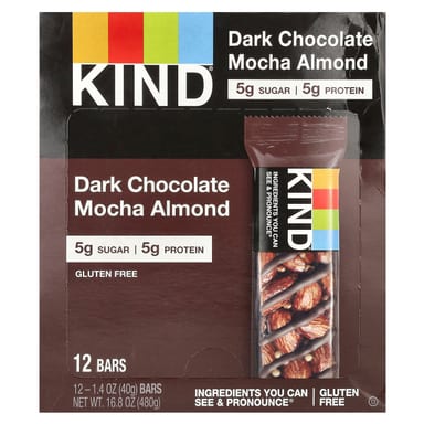 Темный шоколад KIND Bars Mocha Almond, 40 г, 12 шт., батончик