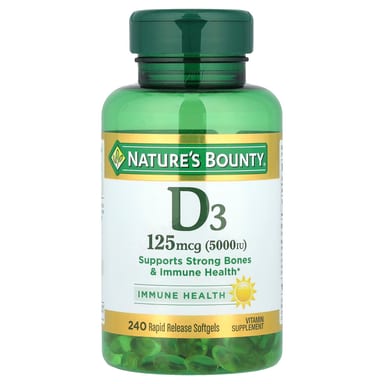 Витамин D3 Nature's Bounty 240 Rapid Release, 125 мкг (5000 МЕ), мягкие капсулы