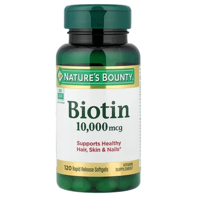 Фото товара: Биотин Nature's Bounty 120 Rapid Release, 10000 мкг, мягкие капсулы