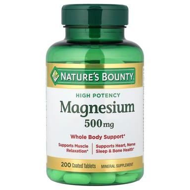 Магний Nature's Bounty High Potency 200 Coated Tablets, 500 мг, таблетки