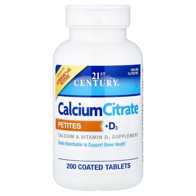 Цитрат кальция 21st Century Petites D3 200 Coated Tablets, таблетки