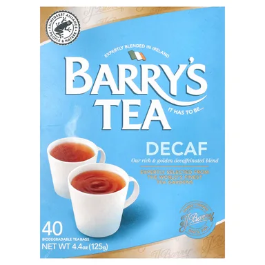 Фото товара: Чай Barry's Tea Decaf Blend, 40 чайных пакетиков, 125 г, чайные пакетики