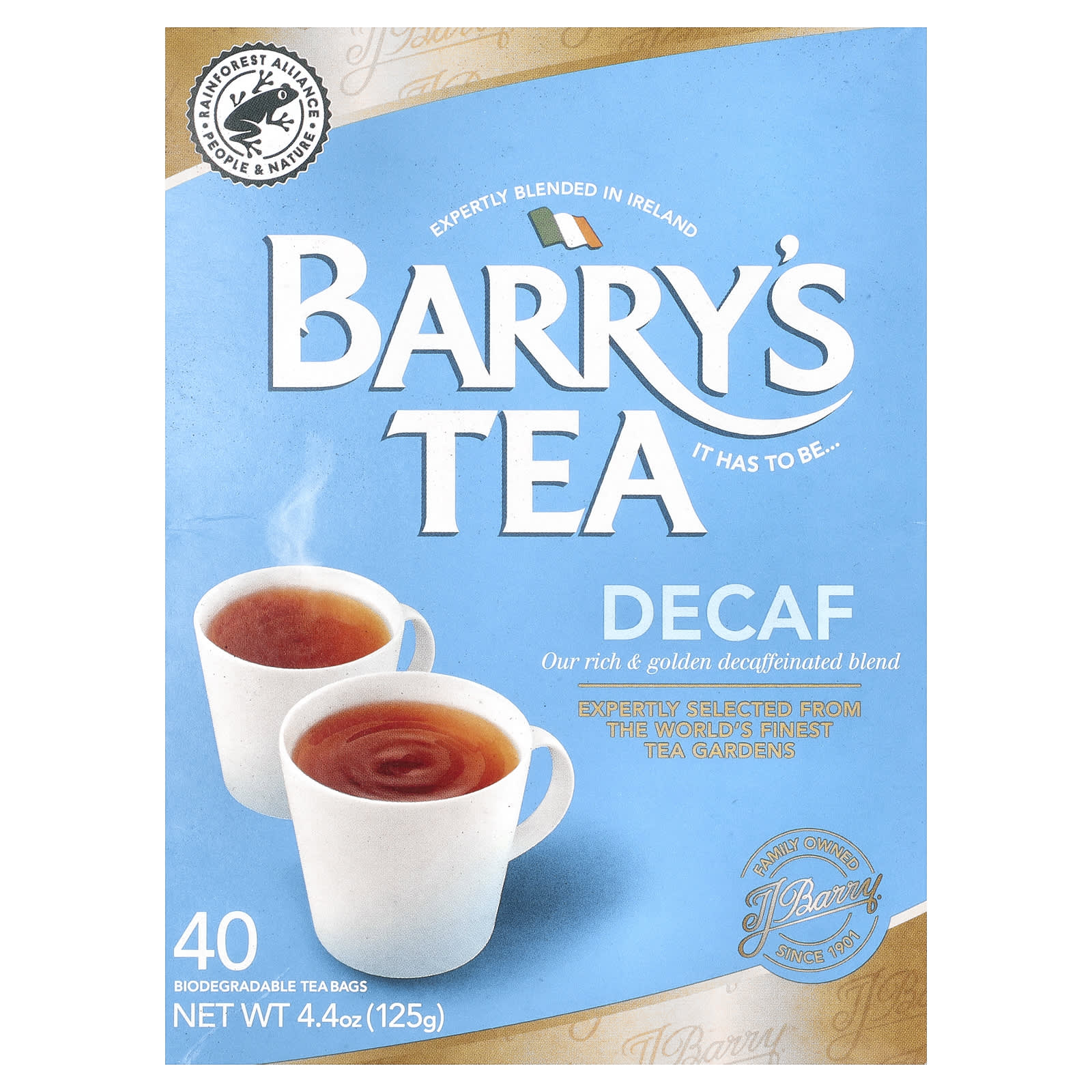 Чай Barry's Tea Decaf Blend, оттенок 40 Tea Bags, 125 г, чайные пакетики — фото 2