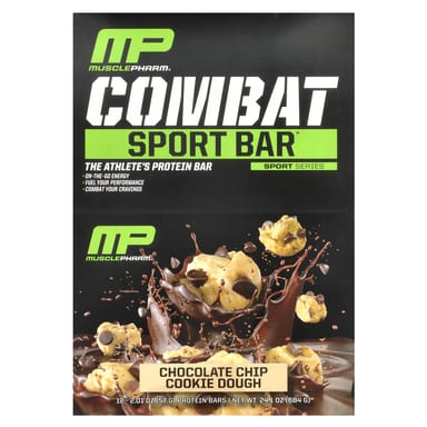 Шоколад MusclePharm Combat Sport Bar™ Chip Cookie Dough, 57 г, 12 шт., батончик