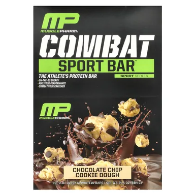 Фото товара: Шоколад MusclePharm Combat Sport Bar™ Chip Cookie Dough, 57 г, 12 шт., батончик