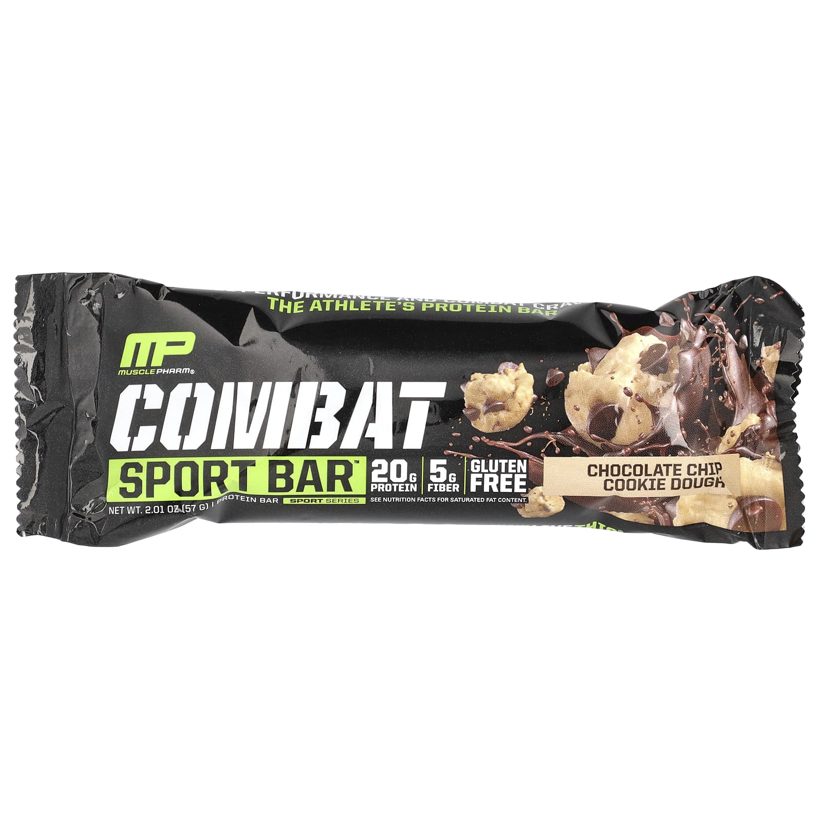 Шоколад MusclePharm Combat Sport Bar™ Chip Cookie Dough, 57 г, 12 шт., батончик — фото 3