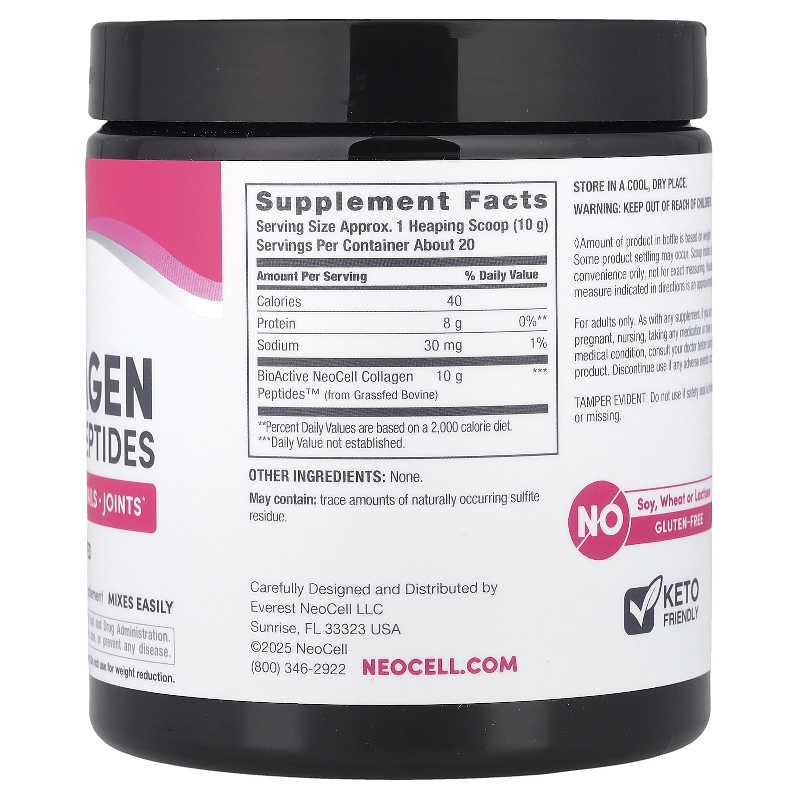 Коллаген NeoCell Grassfed Peptides, без вкуса, 200 г — фото 2
