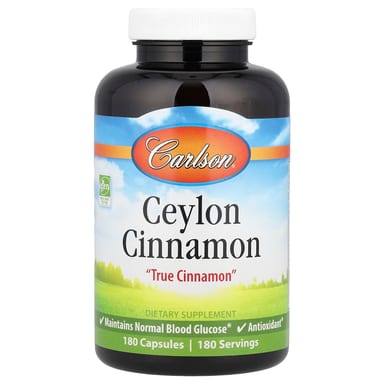 Корица Carlson, вкус Ceylon Cinnamon, 500 мг, 180 капсул