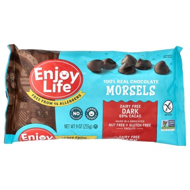 Темный шоколад Enjoy Life Foods Morsels 69% Cacao, 255 г
