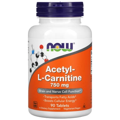 Ацетил-L-карнитин NOW Foods Acetyl-L Carnitine, 750 мг, 90 таблеток