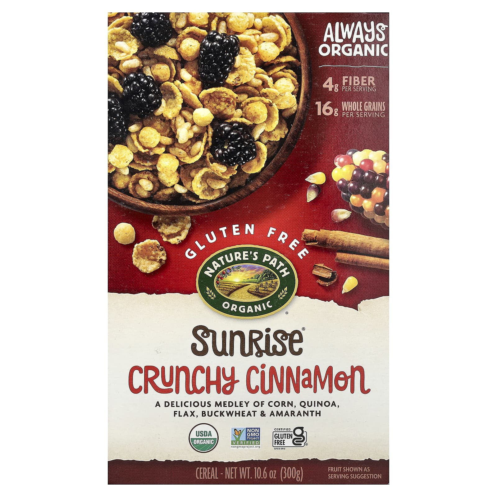 Хлопья Nature's Path Organic Sunrise® Crunchy Cinnamon, 300 г