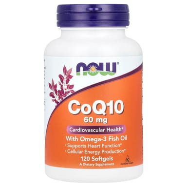 Рыбий жир NOW Foods CoQ10 with Omega-3, 120 мягких капсул