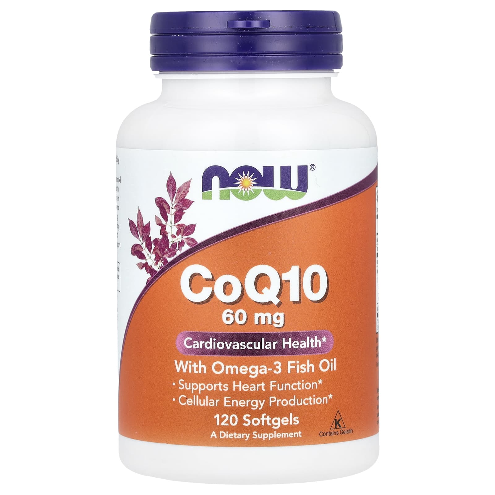 Рыбий жир NOW Foods CoQ10 with Omega-3, 120 мягких капсул