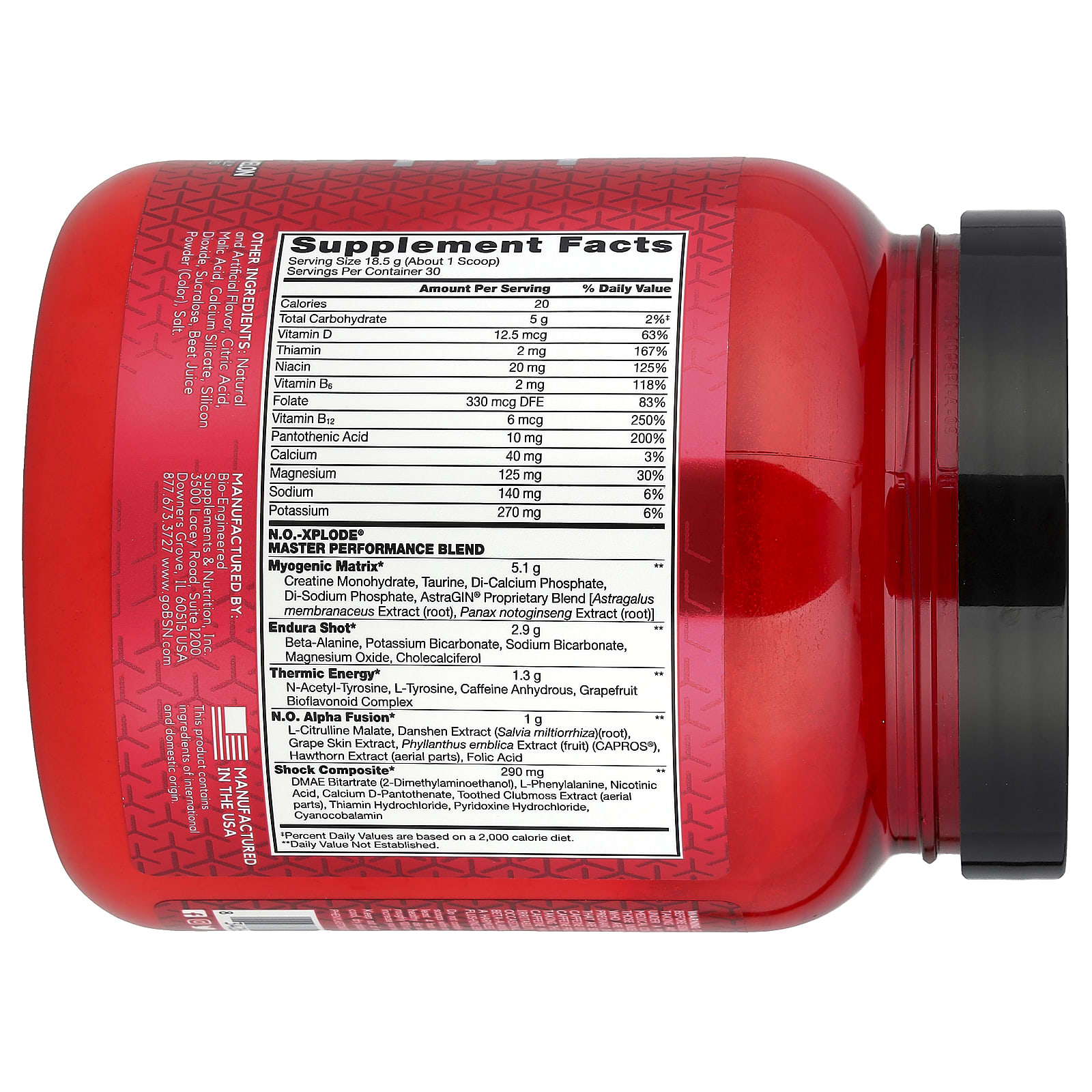 Предтренировочный комплекс BSN N.O.-XPLODE® Legendary Pre-Workout, оттенок Watermelon, 555 г, 1.22 lb — фото 2