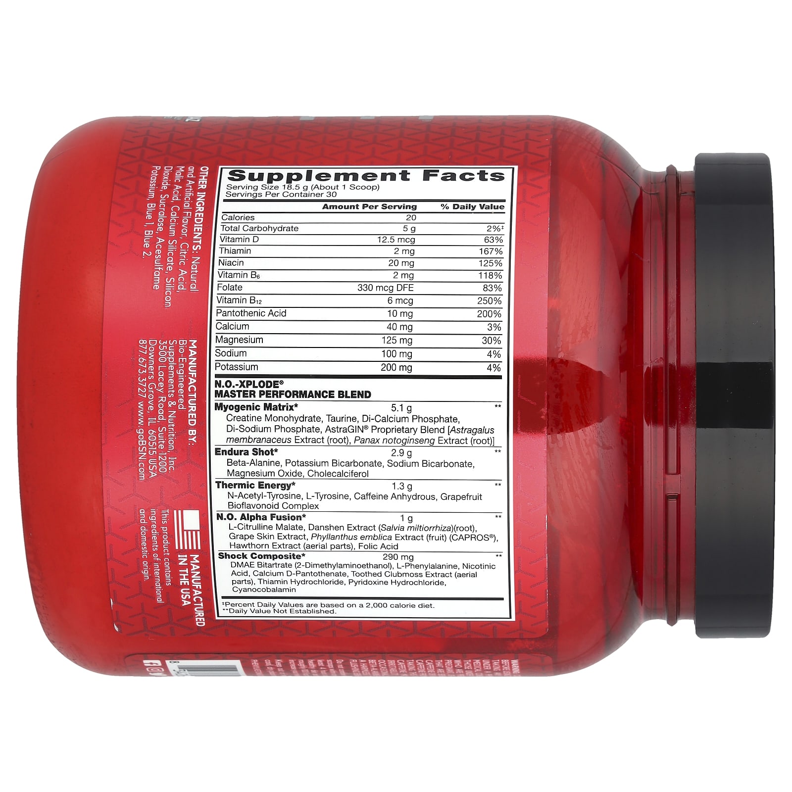 Предтренировочный комплекс BSN N.O.-XPLODE® Legendary Pre-Workout Blue Raz, 555 г — фото 2