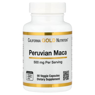 Мака California Gold Nutrition Peruvian, 500 мг, 90 растительных капсул