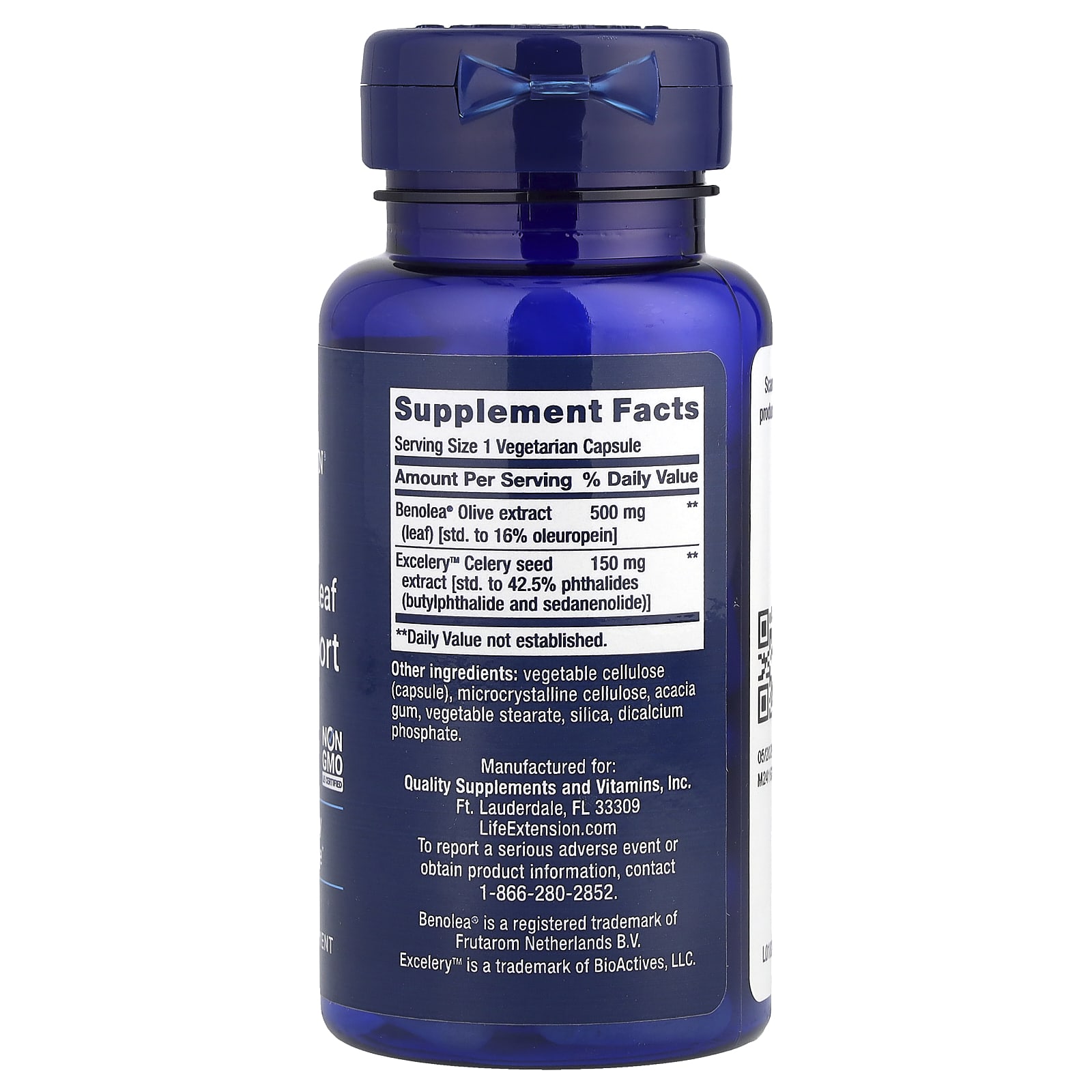 Экстракт листьев оливы Life Extension Advanced Vascular Support, 60 растительных капсул — фото 2