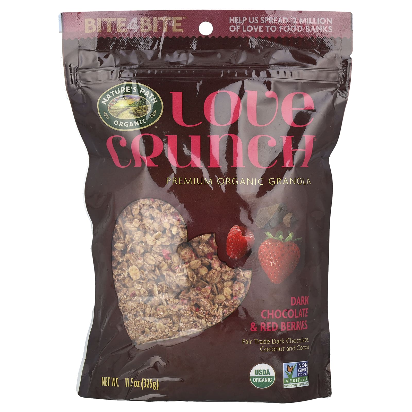 Темный шоколад Nature's Path Love Crunch® Premium Organic Granola & Red Berries, 325 г