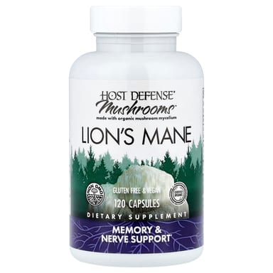 Ежовик гребенчатый Host Defense Mushrooms™, 0.5 г, 120 капсул