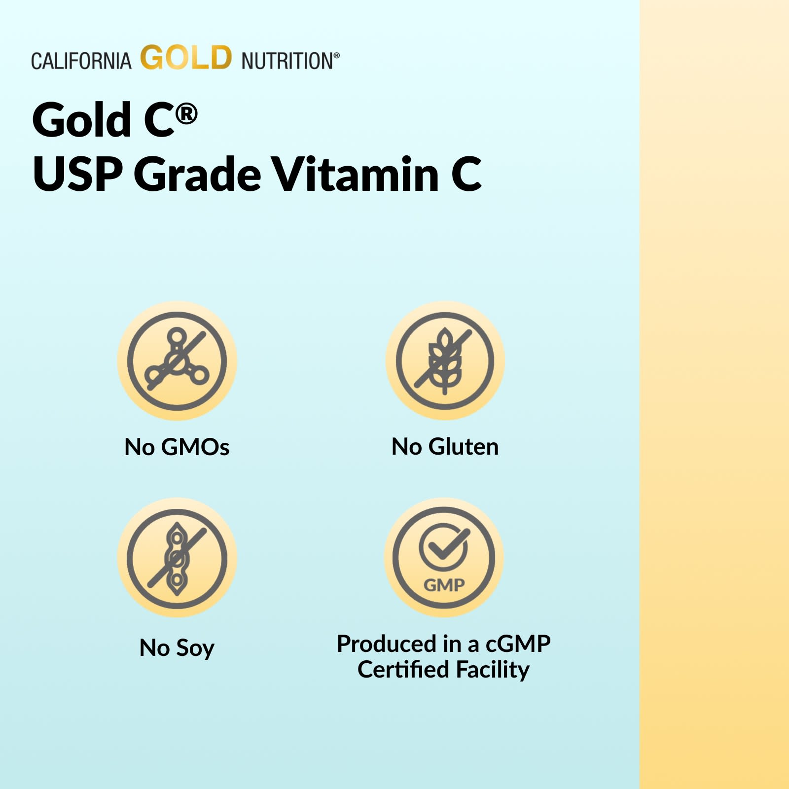 Витамин C California Gold Nutrition Gold C® USP Grade, 1000 мг, 60 растительных капсул — фото 7