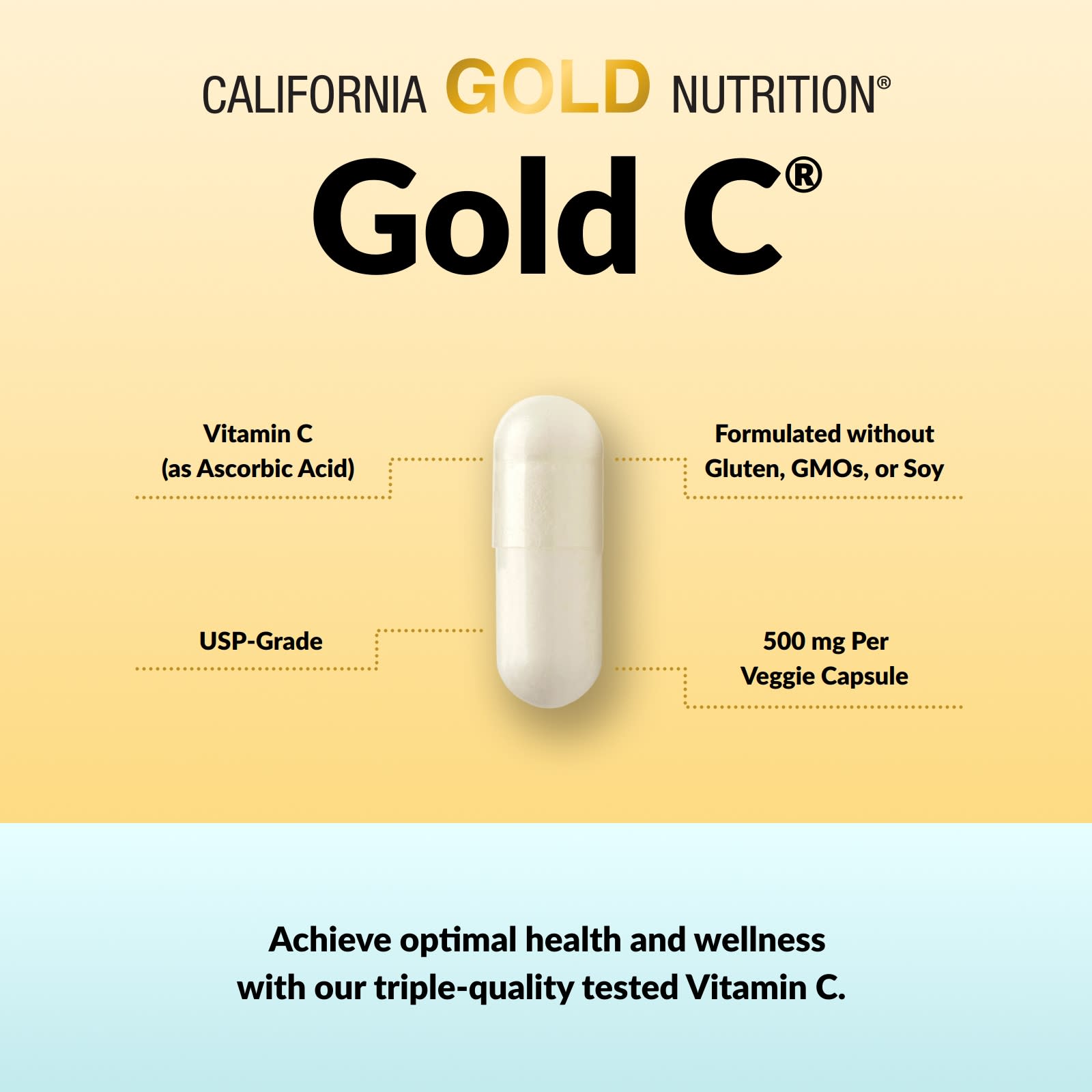 Витамин C California Gold Nutrition Gold C® USP Grade, 500 мг, 240 растительных капсул — фото 7