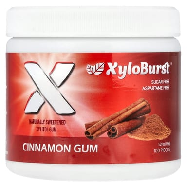 Ксилитол Xyloburst Xylitol Gum Cinnamon, оттенок 100 Pieces, 150 г