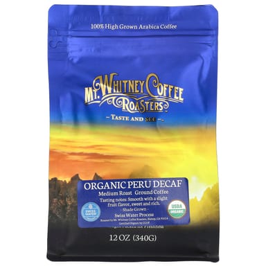 Кофе Mt. Whitney Coffee Roasters Organic Peru Decaf Ground Medium Roast, 340 г