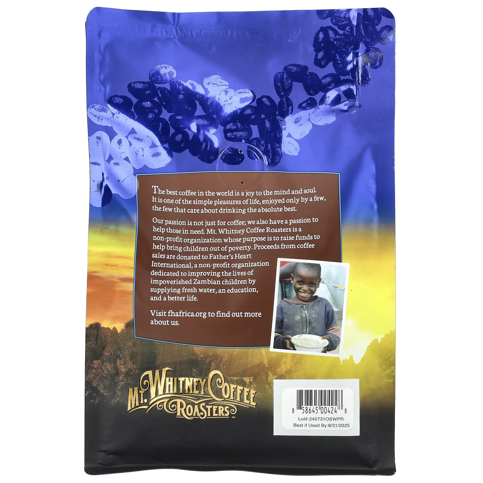 Кофе Mt. Whitney Coffee Roasters Organic Peru Decaf Ground Medium Roast, 340 г — фото 2