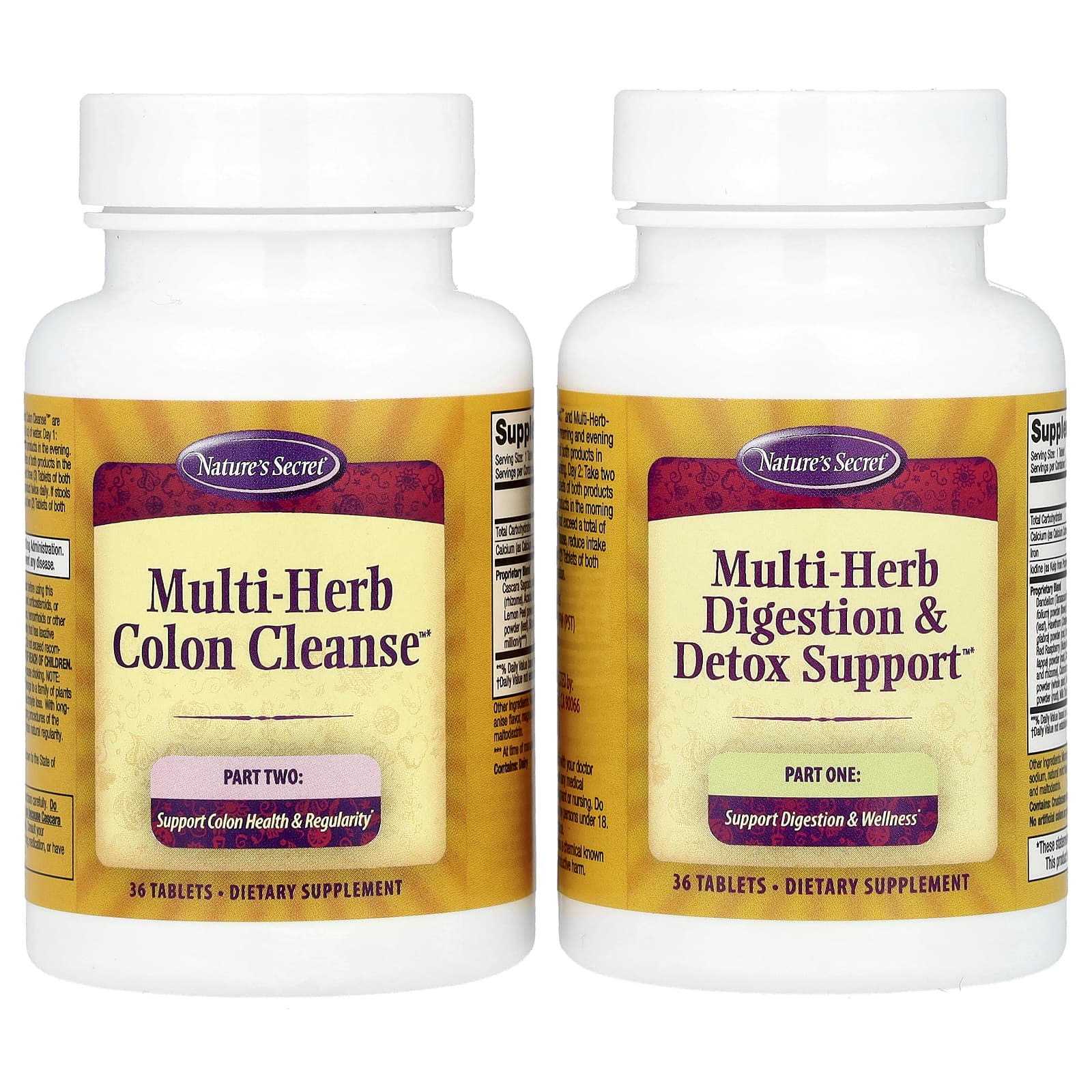 Комплекс для очищения Ultimate Cleanse Nature's Secret 7-Day 2-Part Total-Body Cleanse, 2 бутылочки, 36 таблеток — фото 3