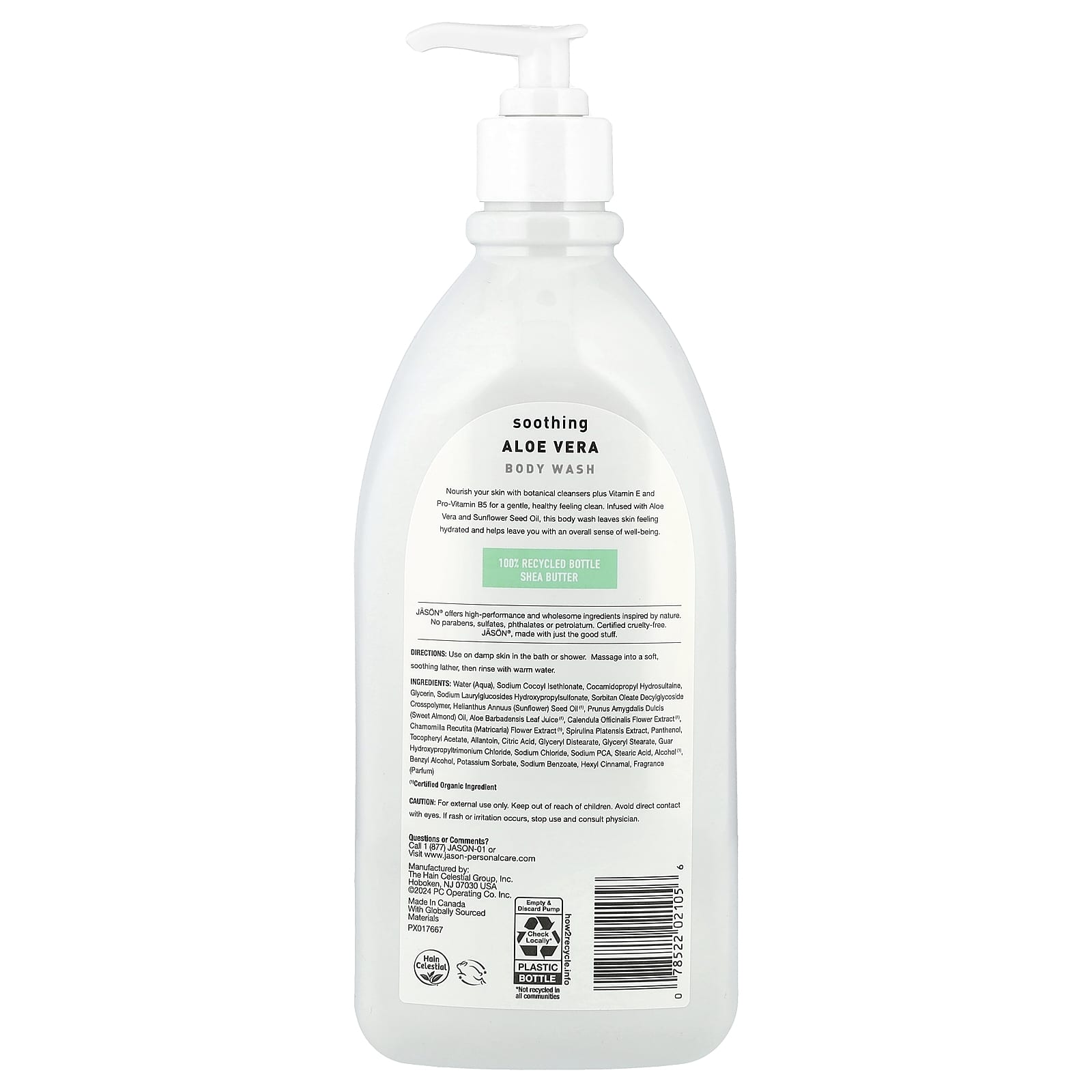 Гель для душа Jason Natural Soothing Aloe Vera, 887 мл — фото 2