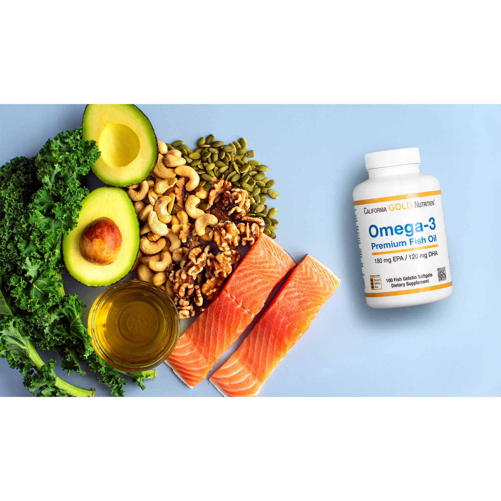 Рыбий жир California Gold Nutrition Omega-3 Premium, 1100 мг, мягкие капсулы — фото 4