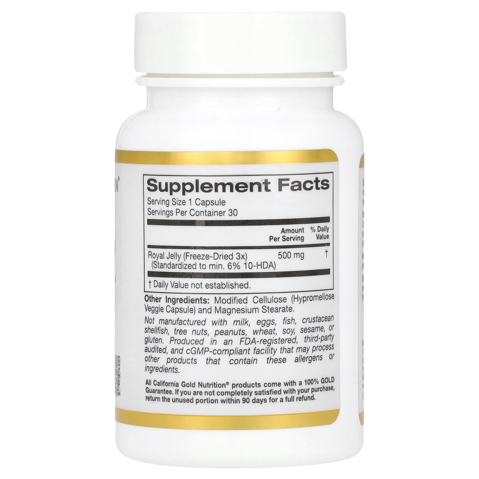 Маточное молочко California Gold Nutrition, 500 мг, 30 растительных капсул — фото 3